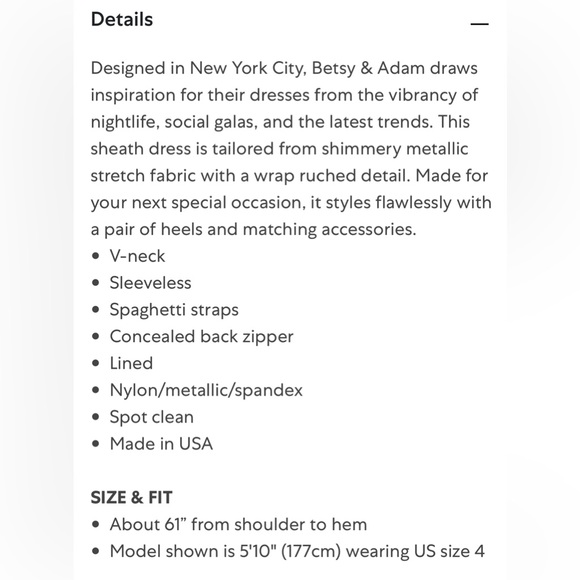 NWT Betsy & Adam Ruched sheath dress, size 6 - Picture 4 of 9